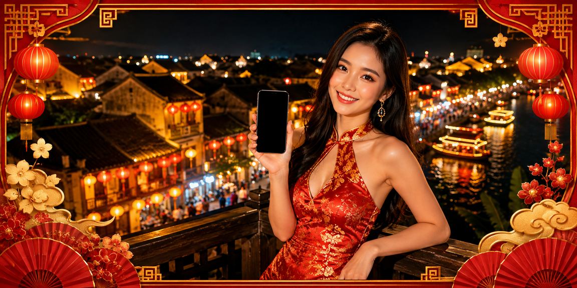 Du khách và người dân Hội An trải nghiệm trò chơi casino trên điện thoại di động ban đêm