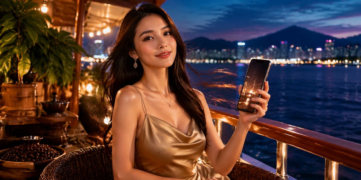Người chơi tại Quy Nhơn kiểm tra ưu đãi nạp tiền trên điện thoại bên ly cà phê buổi sáng