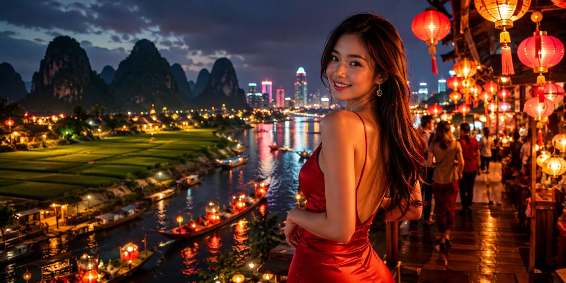Cảnh đêm Sài Gòn – người dùng thực hiện giao dịch nạp tiền qua điện thoại